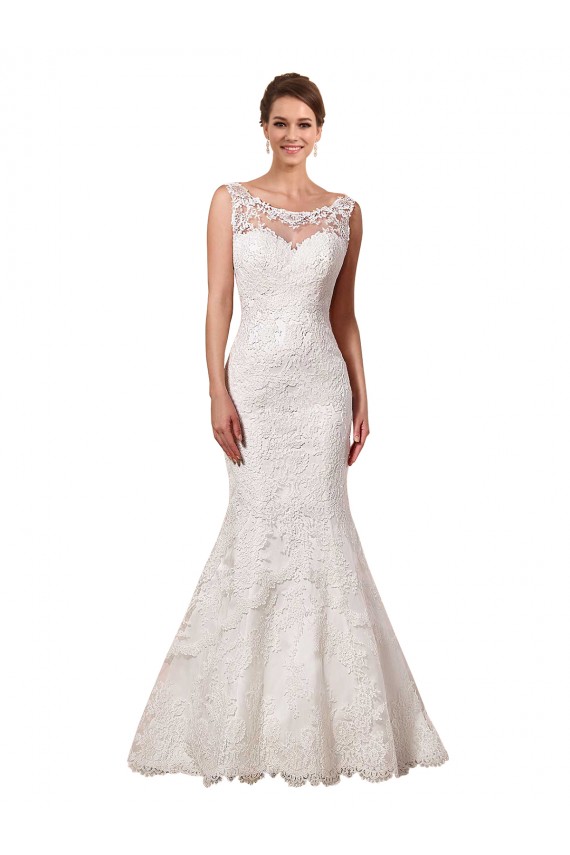 Bateau Illusion Sweetheart Lace Wedding Dress