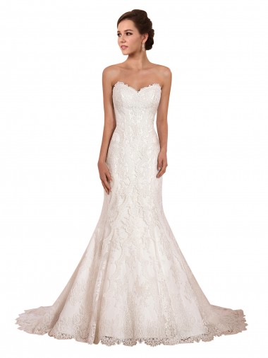 Sweetheart Neckline Sexy Mermaid Lace Wedding Dress