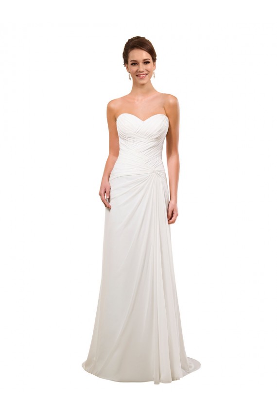 Sweetheart Neckline Chiffon Wedding Dress with Criss-Cross Ruched Bodice