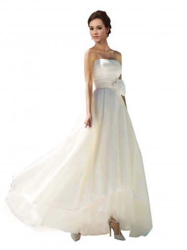 Strapless A-Line Taffeta Wedding Dress