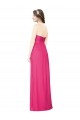 Full Length Strapless Long Chiffon Dress with Waistband