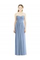 Strapless Long Chiffon Dress with Sweetheart Neckline And Draped Bodice