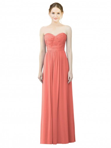 Draped Sweetheart Strapless Chiffon Bridesmaid Dress