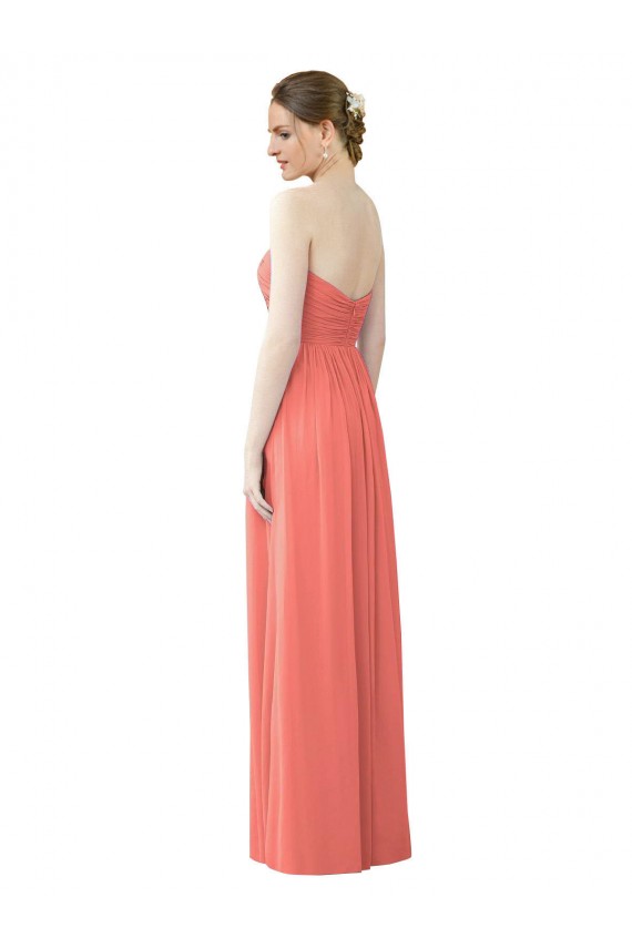 Draped Sweetheart Strapless Chiffon Bridesmaid Dress