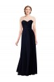 Strapless Chiffon Bridesmaids Dress with a Beaded Lace Sweetheart Bodice