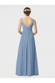 Long Chiffon Bridesmaid Dress with Sweetheart Neckline and Wide Straps