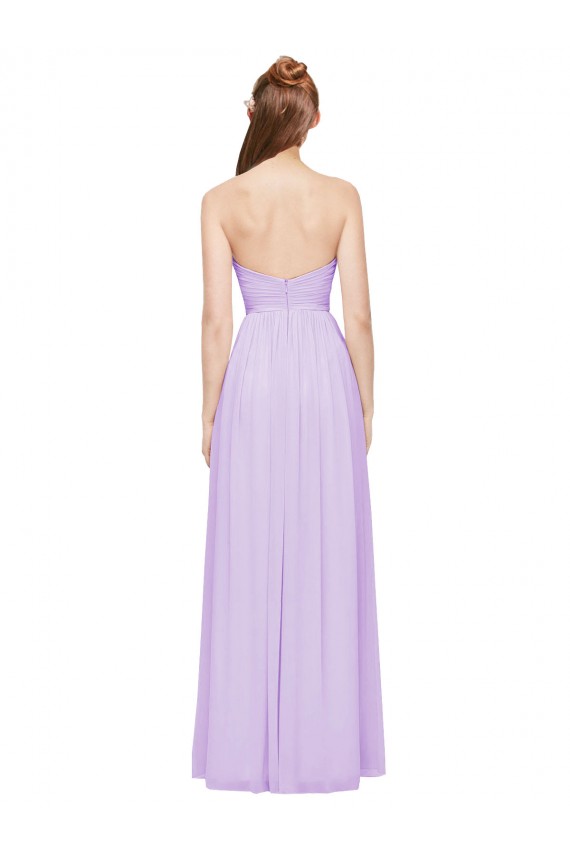 Strapless Mermaid Chiffon Bridesmaid Dress WITH High Side Slit and Ruffles