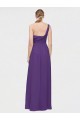 One Shoulder High Low Chiffon Bridesmaid Dress with Wrap Waist