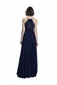 High Neckline Floor Length Chiffon Bridesmaid Dress with Belt