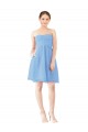 Short Knee Length Chiffon Cocktail Bridesmaid Dress with Twisted Strapless Sweetheart Neckline