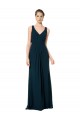 Long Chiffon V-Neck Sleeveless Bridesmaid Dress with Large Keyhole Back
