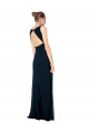 Long Chiffon V-Neck Sleeveless Bridesmaid Dress with Large Keyhole Back