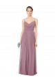 V-Neck Spaghetti Strap Open Back Long Chiffon Bridesmaid Dress