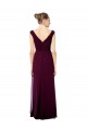 Long Chiffon Strapless Bridesmaid Dress with Wide Front and Back V-Neckline