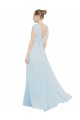 Chiffon Bridsmaids Dress with V-Neckline and Tie V Back
