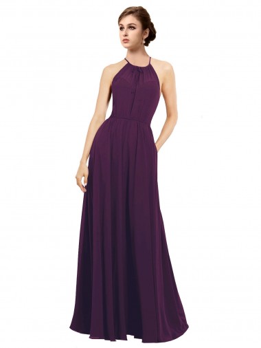Elegant Chiffon Bridesmaids Dress with Softly Draped Bodice