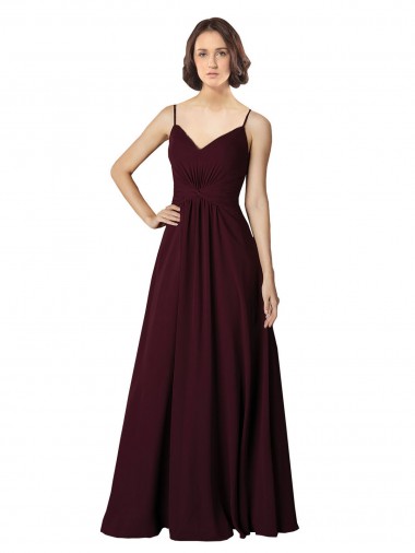 V-Neck Chiffon Bridesmaid Dress with Twist Front Bodice