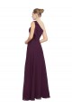 One Shoulder Chiffon Bridesmaids Dress with Shoulder Bow