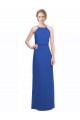 Long Chiffon Spaghetti Strap Bridesmaid Dress with Blouson Top