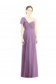 Flutter Sleeves One Shoulder Long Chiffon Bridesmaid Dress
