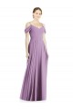 Off the Shoulder Open Cowl-Back Maxi Bridesmaid Dress
