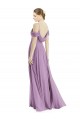 Off the Shoulder Open Cowl-Back Maxi Bridesmaid Dress