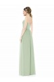 Strapless Draped Bodice Maxi Bridesmaid Dress with Front Slits