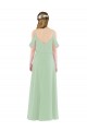 Off-the-Shoulder Long Chiffon Beachy Bridesmaid Dress