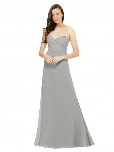 Chiffon Bridesmaid Dress with Sweetheart Neckline and Adjustable Straps