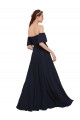 Off the Shoulder Floaty Sleeves Chiffon Bridesmaid Dress / Prom Dress with High Slit
