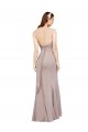 Fit and Flare Long Chiffon Bridesmaid Dress / Prom Dress with Sash and Open Back
