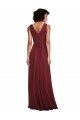 Sleeveless V-Neck Pleated Chiffon Bridesmaid Dress
