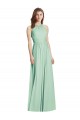 Cutout Open Back Shirred Halter Maxi Bridesmaid Dress