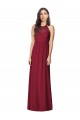 Halter Neck Full-Length Shirred Chiffon Bridesmaid Dress