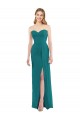 Sweetheart Neckline Lux Chiffon Bridesmaid Dress with Side Slit