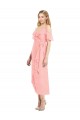 Cocktail Wrap Chiffon Bridesmaid Dress with Fluttering Ruffles