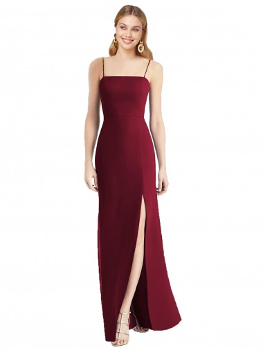 Tie-Back Cutout Trumpet Chiffon Bridesmaid Dress with Front Slit