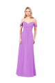 Off The Shoulder Draped Sleeves A-Line Chiffon Bridesmaid Dress