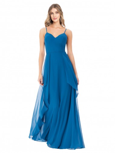 Simple Sweetheart Chiffon Bridesmaid Dress with Cascading Overlay