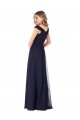 Off the Shoulder Classic Chiffon Bridesmaid Dress with Draped Bodice