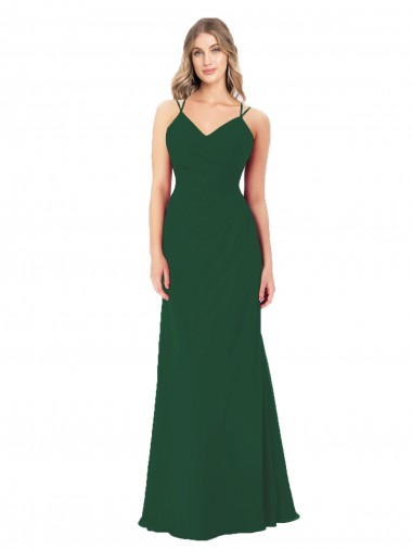 Criss Cross Strappy Chiffon Bridesmaid Dress