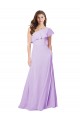 Draped One Shoulder Long Chiffon Bridesmaid Dress 