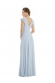 Flutter Sleeve V Keyhole Chiffon Maxi Formal Bridesmaid Dress