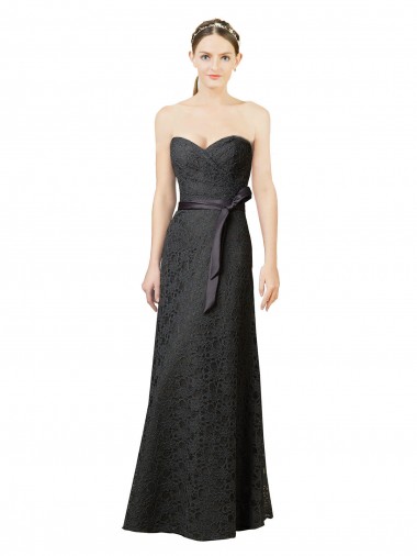 Strapless Lace Bridesmaid Dress with Sweetheart Neckline