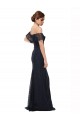Off the Shoulder Long Lace Bridesmaid Dress / Prom Dress with Flutter Sleeves