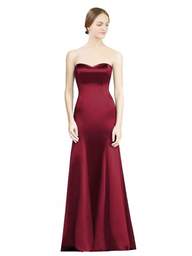 Sweetheart Neckline Bridemaid Dress with Hips Seamed Detail