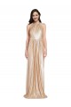 Floor Length Halter Neck Sparkling Formal Sequin Bridesmaid Dress / Prom Dress with Pleats