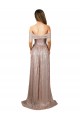Strapless Scoop Neck Off the Shoulder Long Formal Sequin Bridesmaid Dress / Prom Dress with High Slit
