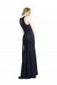 High Neck Sheath Long Crepe Bridesmaid Dress / Prom Dress