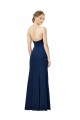 Strapless Fit and Flare Long Formal Crepe Bridesmaid Dress / Prom Dress with Knot and Slit